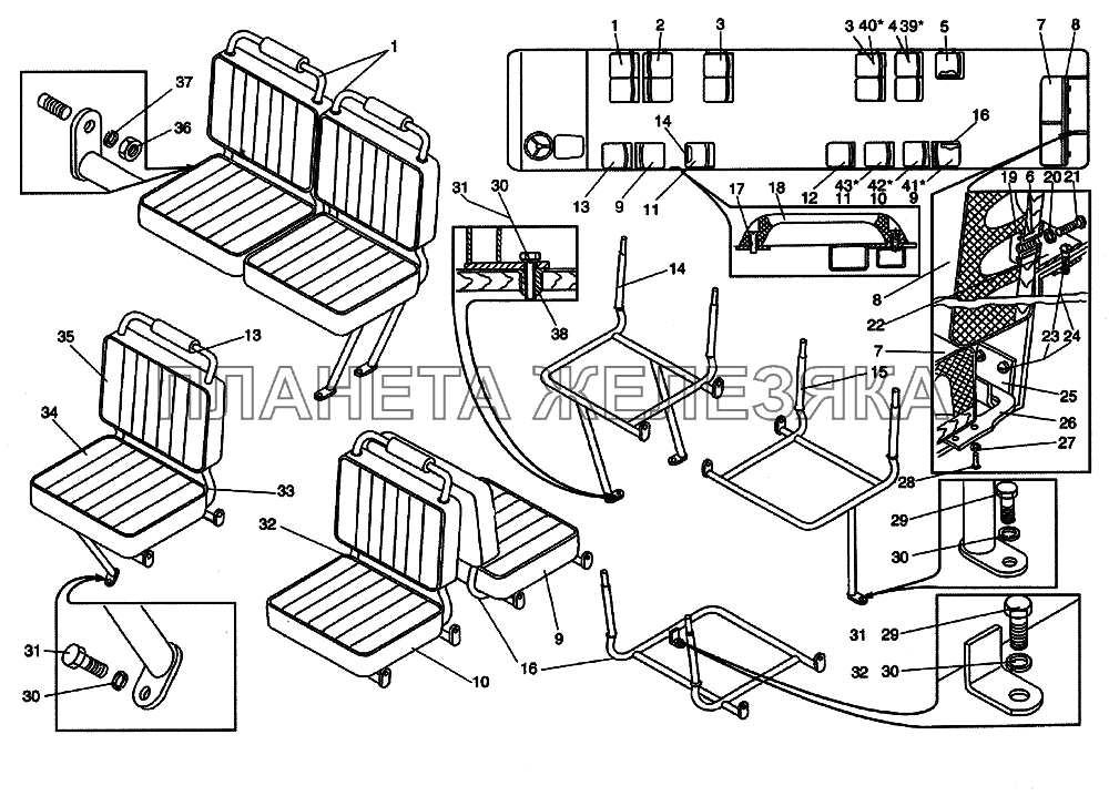 Установка сидений (часть I) ЛиАЗ-5256, 6212 (2006)
